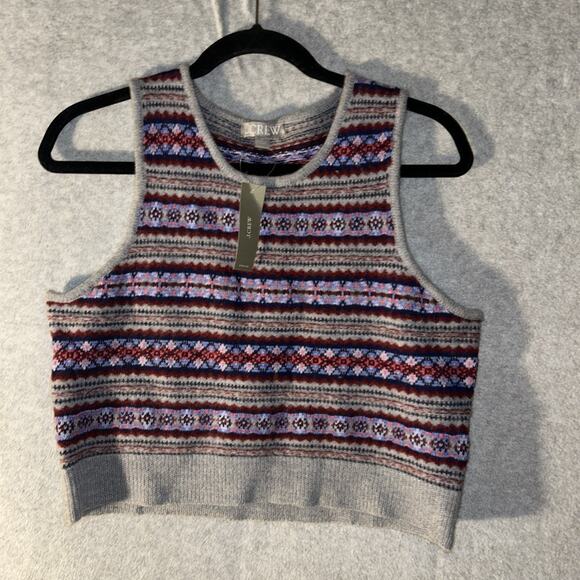 J.CREW Sweaters - J Crew Fair Isle Sweater Boiled Wool Blend Vest size M NWT